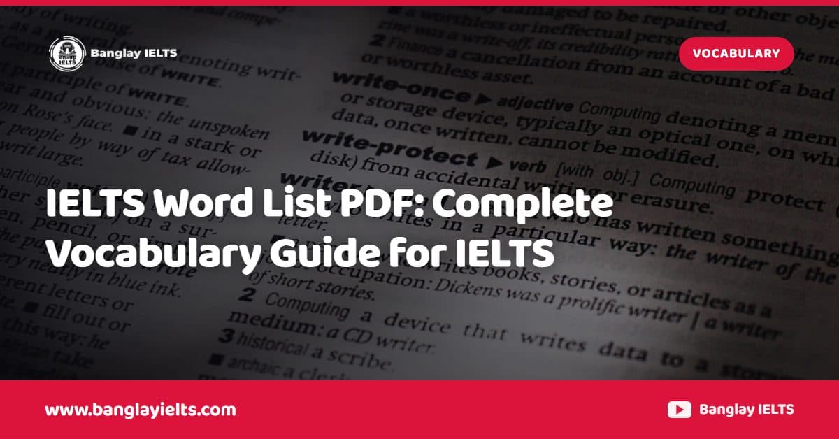 IELTS Word List PDF: Complete Vocabulary Guide for IELTS